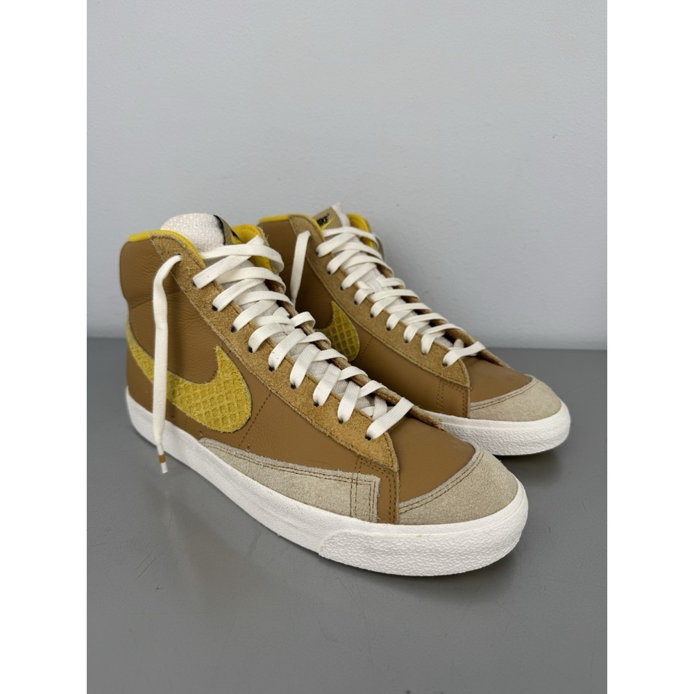 Nike Blazer Mid '77 Vintage‎ Mens 14 Wheat Vivid Sulfur HJ9098-790 Brown Waffle